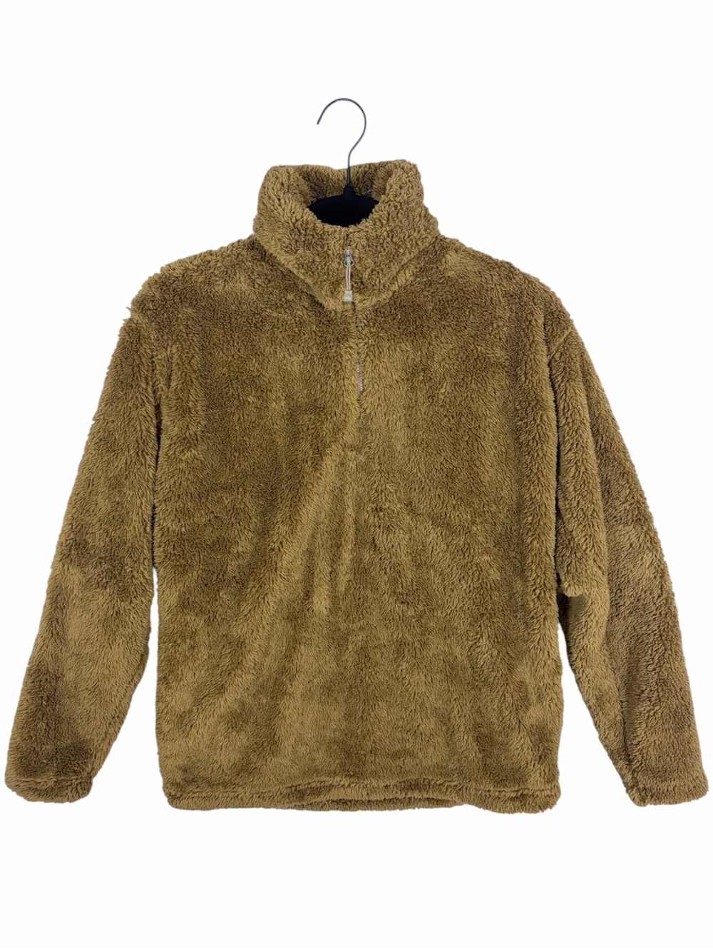 Eddie Bauer Sherpa Fleece Quarter Zip Pullover Brown Size M